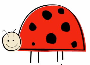 Cartoon Image of Ladybug with Smiley Face